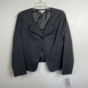 NWT Pendleton Women's Black First Impressions Wool Blend 1 Button Blazer